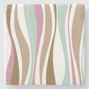 Retro Stripes Stone Coaster