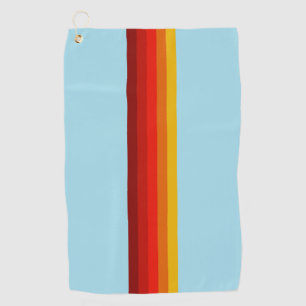 Retro Stripes Stylish Lines Striped 70s 80s Design Golf Towel