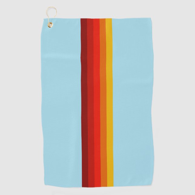Retro Stripes Stylish Lines Striped 70s 80s Design Golf Towel (Front)
