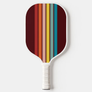 Retro Stripes Stylish Lines Striped 70s 80s Design Pickleball Paddle