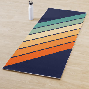 Retro Stripes Stylish Lines Striped 70s 80s Design Yoga Mat