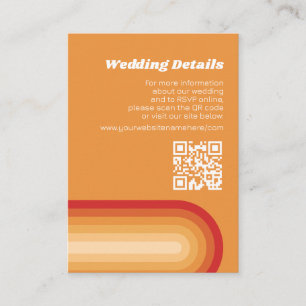 Retro Stripes - Terra Cotta Sunset Modern Wedding Enclosure Card