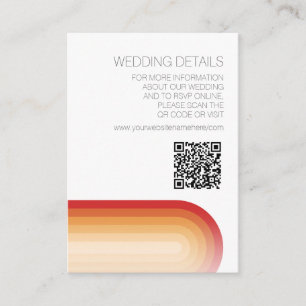 Retro Stripes - Terra Cotta Sunset Modern Wedding Enclosure Card