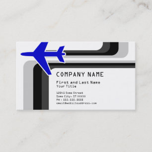 retro stripes travel business card