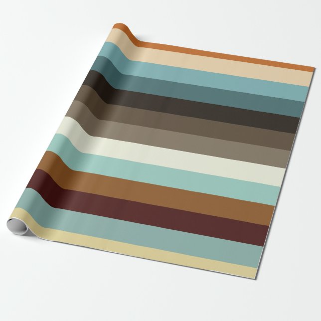 Retro Stripes Wrapping Paper (Unrolled)