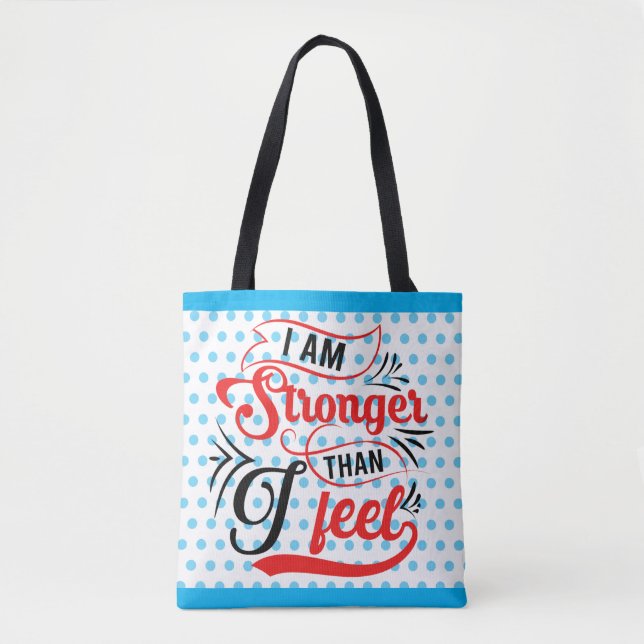 Retro Stronger than I Feel Tote Bag (Front)