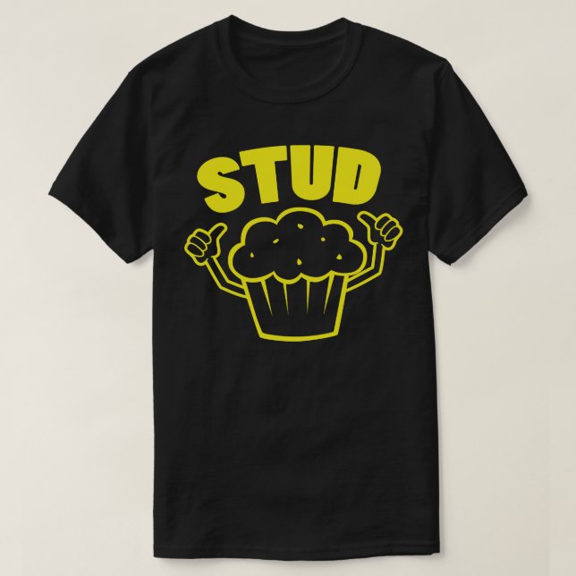 Retro Stud Muffin Thumbs Up toon Costume Graphic Y T-Shirt (Design Front)