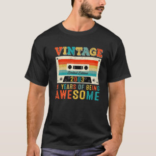 Retro Style 19 Years Of Being Awesome Vintage 19Th T-Shirt
