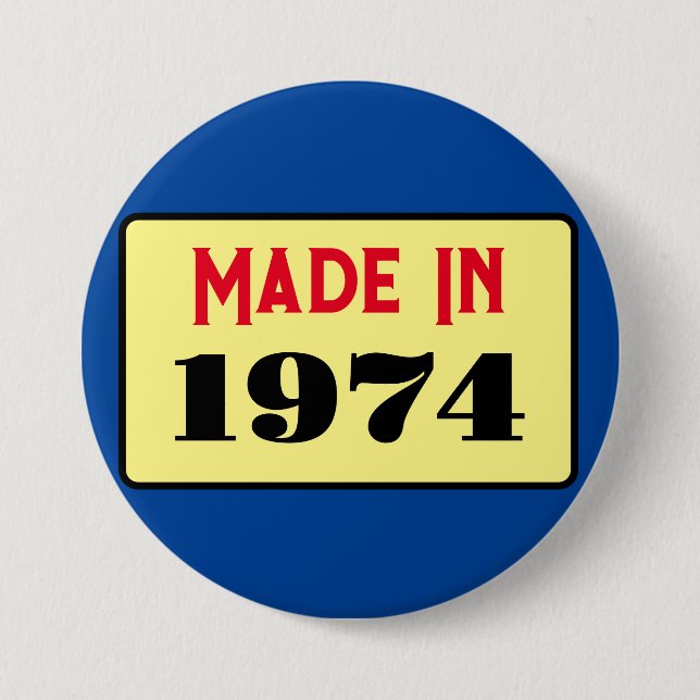 Retro style 50th birthday badge 1974 (Front)