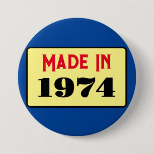 Retro style 50th birthday badge 1974