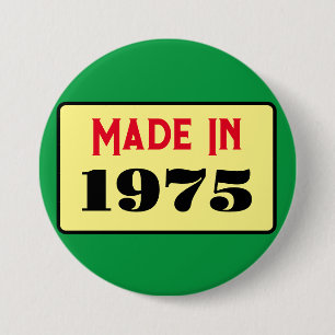Retro style 50th birthday badge 1975