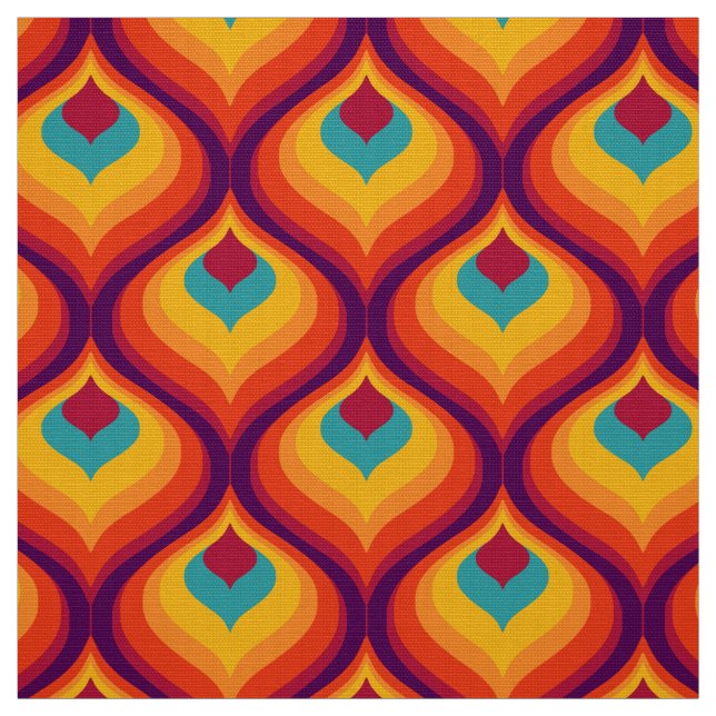 Retro style 60s 70s pattern fabric (Swatch)
