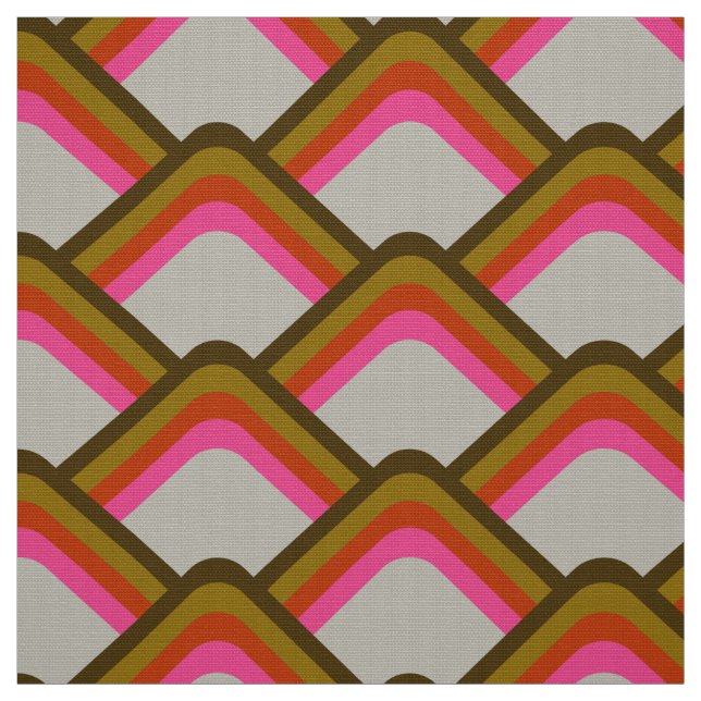 Retro style 60s 70s pattern fabric (Swatch)