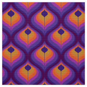 Retro style 60s 70s pattern fabric