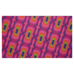 Retro style 60s 70s pattern fabric