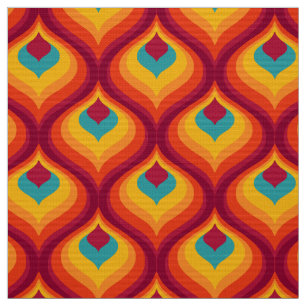 Retro style 60s 70s pattern fabric