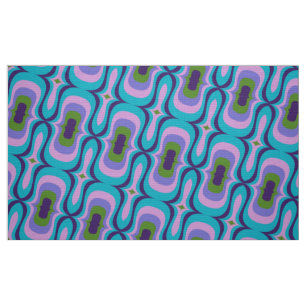 Retro style 60s 70s pattern fabric