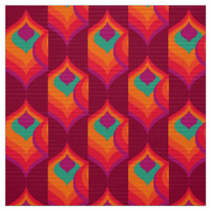 Retro style 60s 70s pattern fabric