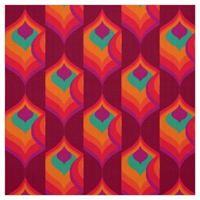 Retro style 60s 70s pattern fabric (Swatch)