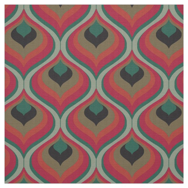 Retro style 60s 70s pattern fabric (Swatch)