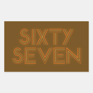 Retro Style 67 Rectangular Sticker
