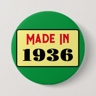 Retro style 90th birthday badge 1936