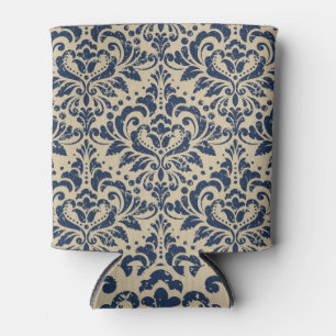 Retro Style: Abstract Floral Seamless Can Cooler