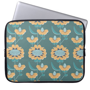 retro style abstract floral seamless pattern. flow laptop sleeve