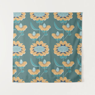retro style abstract floral seamless pattern. flow tapestry