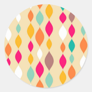 Retro style abstract pattern classic round sticker