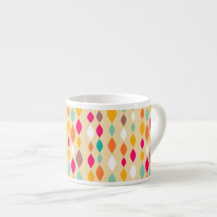 Retro style abstract pattern espresso cup