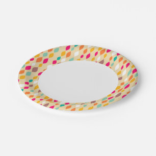 Retro style abstract pattern paper plate