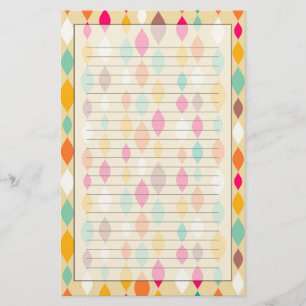 Retro style abstract pattern stationery