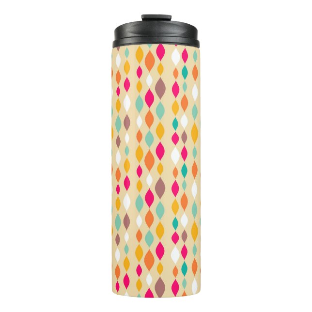 Retro style abstract pattern thermal tumbler (Front)