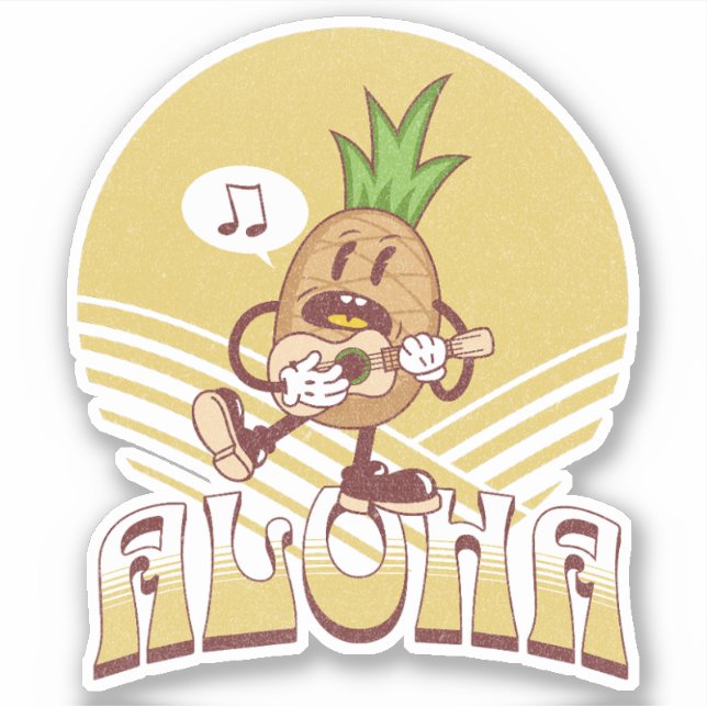 Retro style "Aloha" text design  (Front)