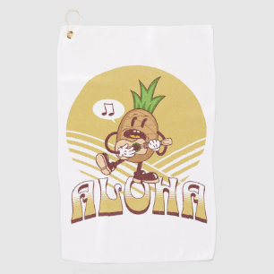 Retro style "Aloha" text design Golf Towel