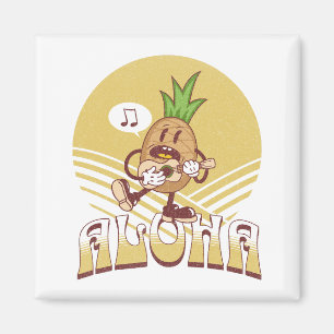 Retro style "Aloha" text design  Magnet