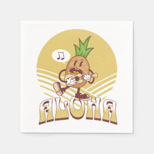 Retro style "Aloha" text design  Napkin
