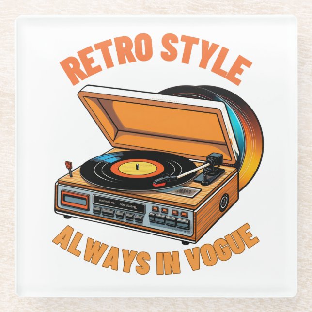 Retro Style, always in Vogue Glass Coaster (Front)