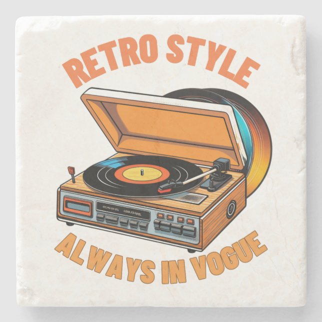 Retro Style, always in Vogue Stone Coaster (Front)