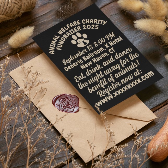 Retro-Style Animal Charity Fundraiser Invitation (Creator Uploaded)