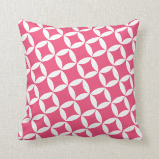 Retro Style Atomic Star Pattern in Berry Pink Cushion