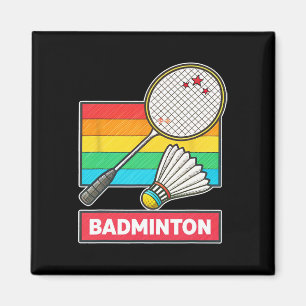 Retro Style Badminton Racket And Shuttle Magnet