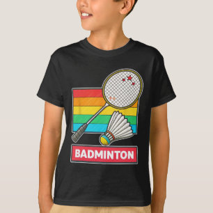 Retro Style Badminton Racket And Shuttle T-Shirt