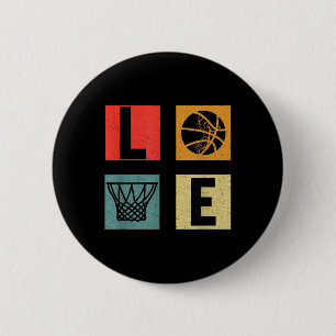 Retro Style Basketball Playing Kids Boys 10-12 12- 6 Cm Round Badge