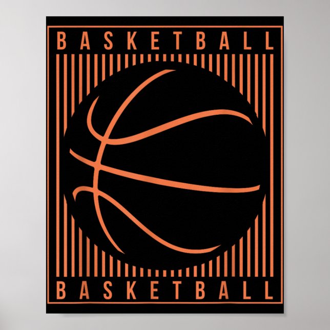Retro Style Basketball Playing Kids Boys 10-12 12- Poster (Front)