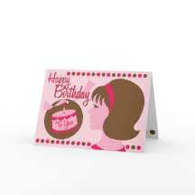 Retro Style Birthday Girl - Greeting Card