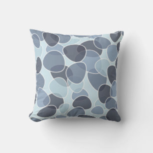 Retro Style Blue & Grey Accent Throw Pillow