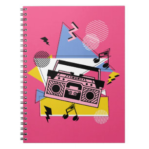 Retro style boombox design notebook