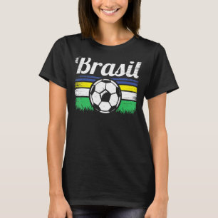 Retro Style Brazil Soccer Brasil Football Fans Fla T-Shirt